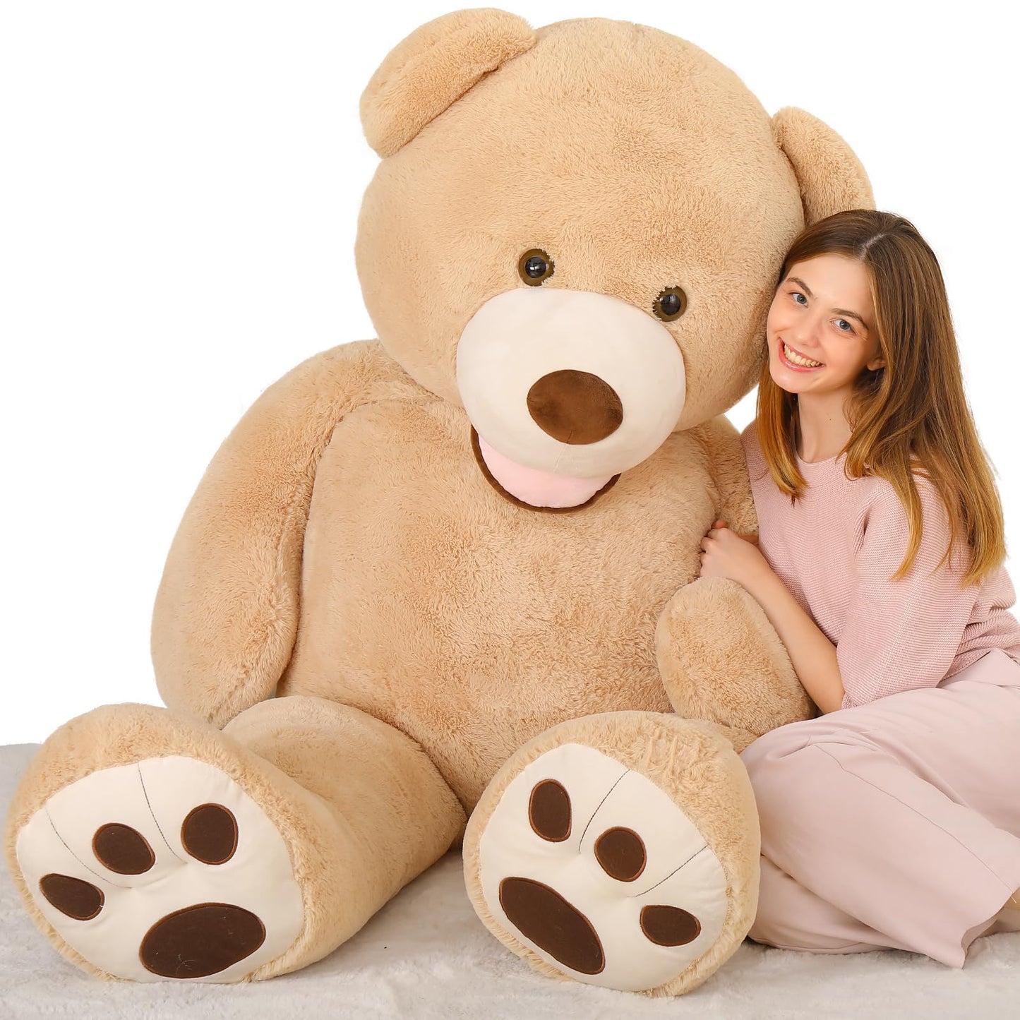 MaoGoLan 6 Feet Giant Plush Teddy Bear — Soft, Fluffy Jumbo Bear for Loved Ones (Brown)