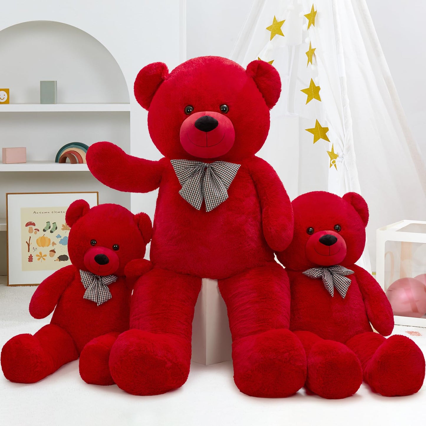 MaoGoLan 55-Inch Big Teddy Bear – Life-Size Plush Red Bear Gift for Christmas, Valentine’s Day or Birthday