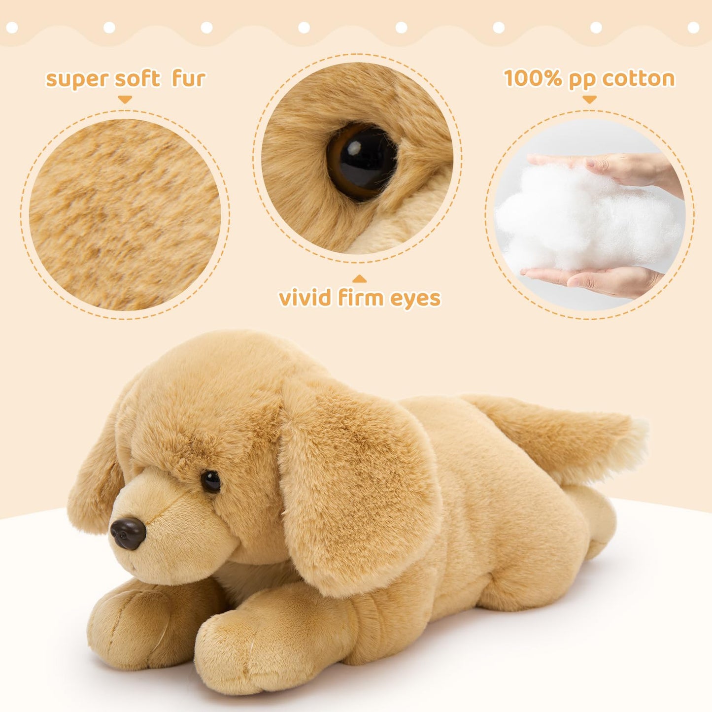 MaoGoLan 4-Piece Golden Retriever Plush Set – Mama Dog with 3 Puppies, 18" Soft Stuffed Animals