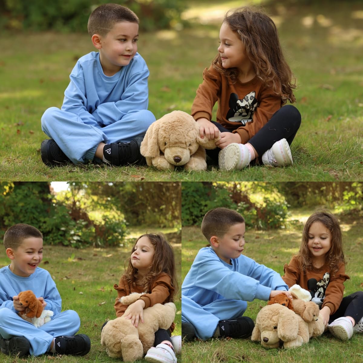 MaoGoLan 4-Piece Golden Retriever Plush Set – Mama Dog with 3 Puppies, 18" Soft Stuffed Animals
