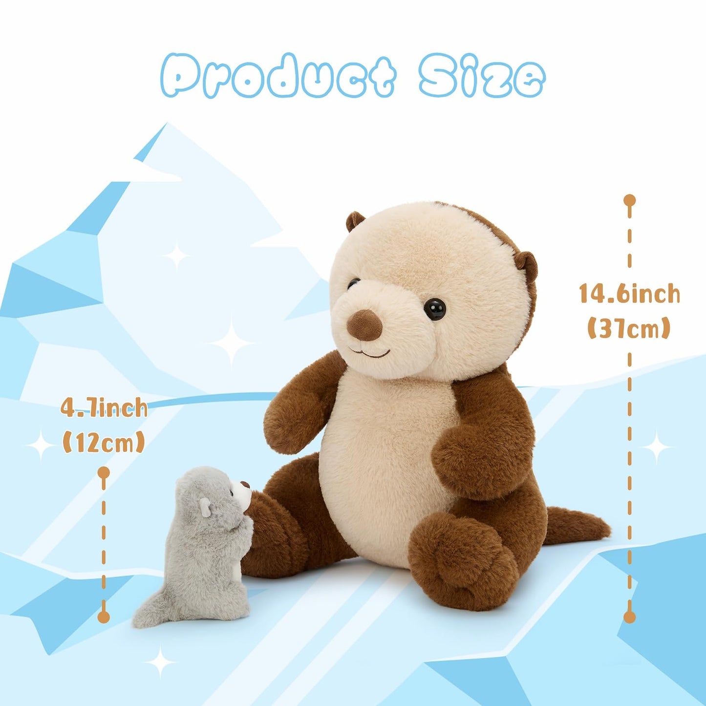 MaoGoLan 5pc Otter Plush Family – Mama & Babies (14.5 inch)