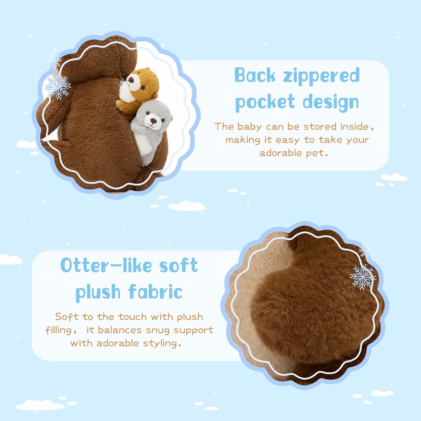 MaoGoLan 5pc Otter Plush Family – Mama & Babies (14.5 inch)