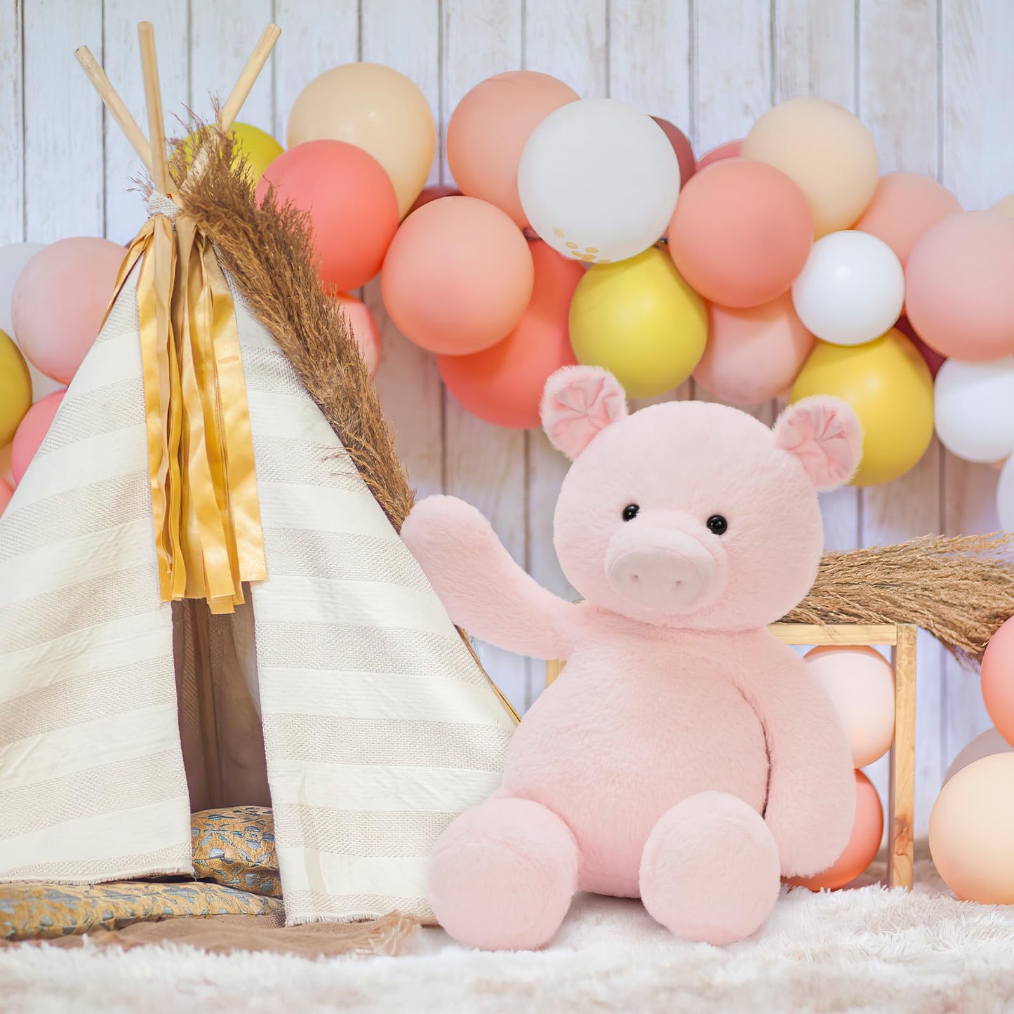 MaoGoLan 24-Inch Large Pink Pig Plush | Cute Piglet Stuffed Animal for Kids, Farm Decor & Gifts