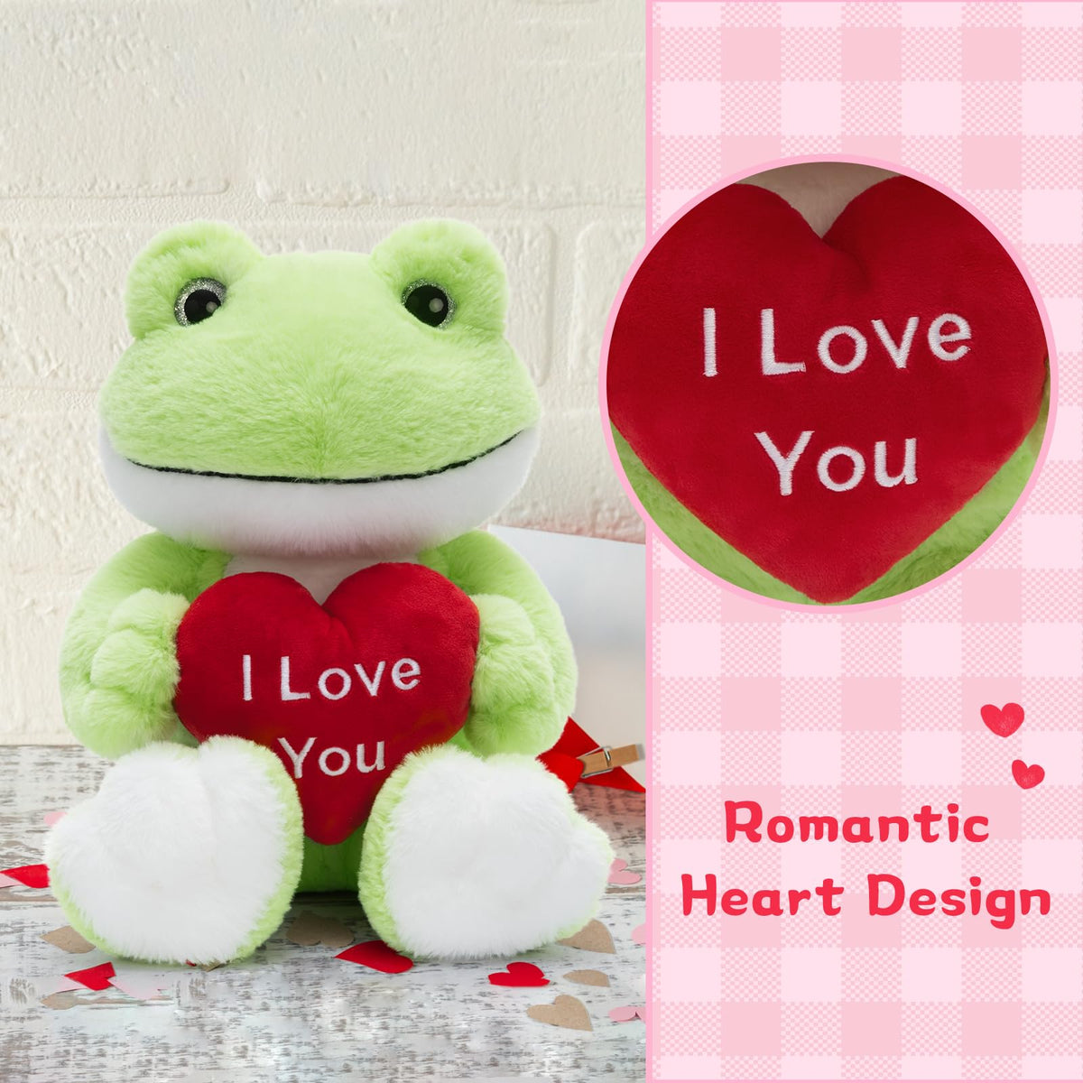MaoGoLan Large Plush Frog with Heart – 18-Inch Valentine Gift