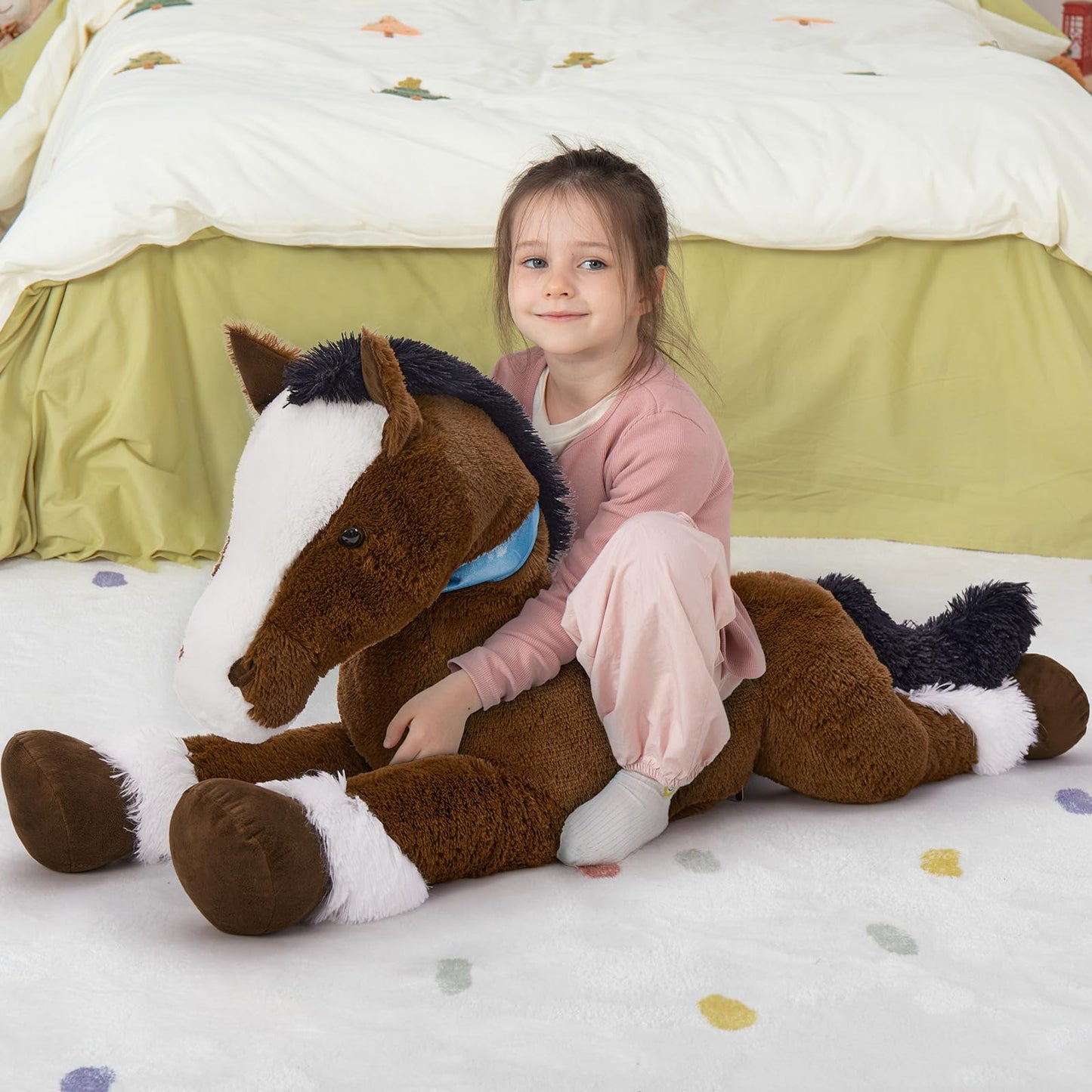MaoGoLan Large Horse Stuffed Animal – 47-Inch Plush Pony for Play, Sleep, and Decor
