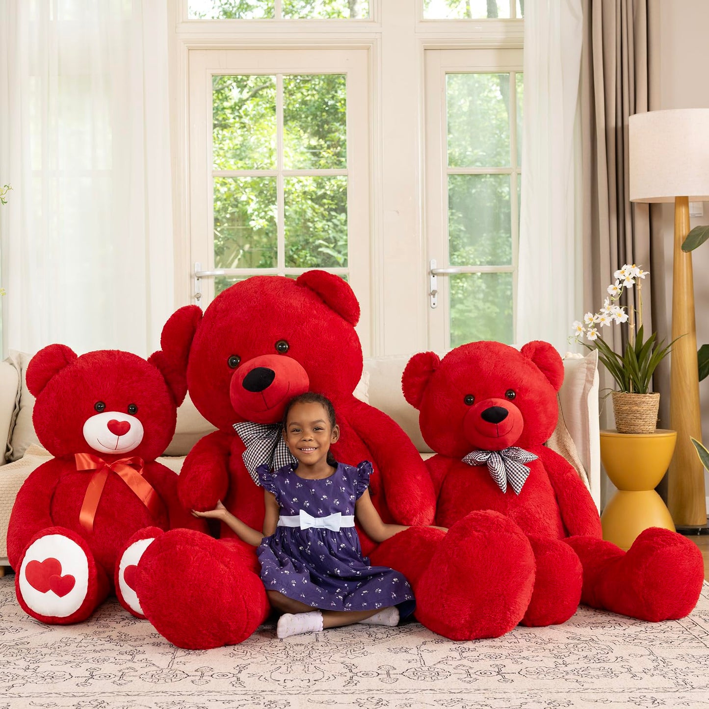 MaoGoLan Giant Teddy Bear 47in Red Plush — Big Cuddle Buddy Gift