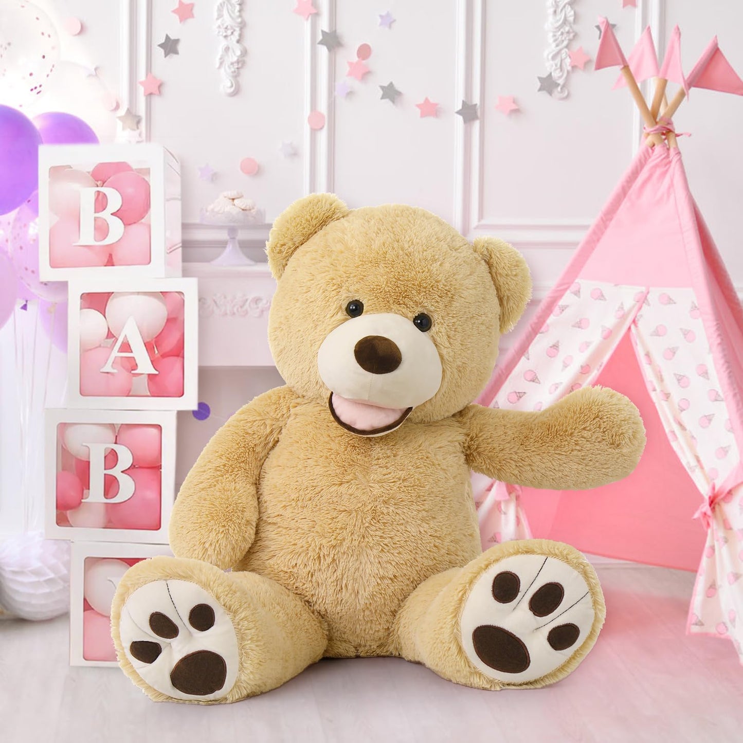 MaoGoLan 39-Inch Giant Teddy Bear Plush – Large Smiling Stuffed Bear Gift