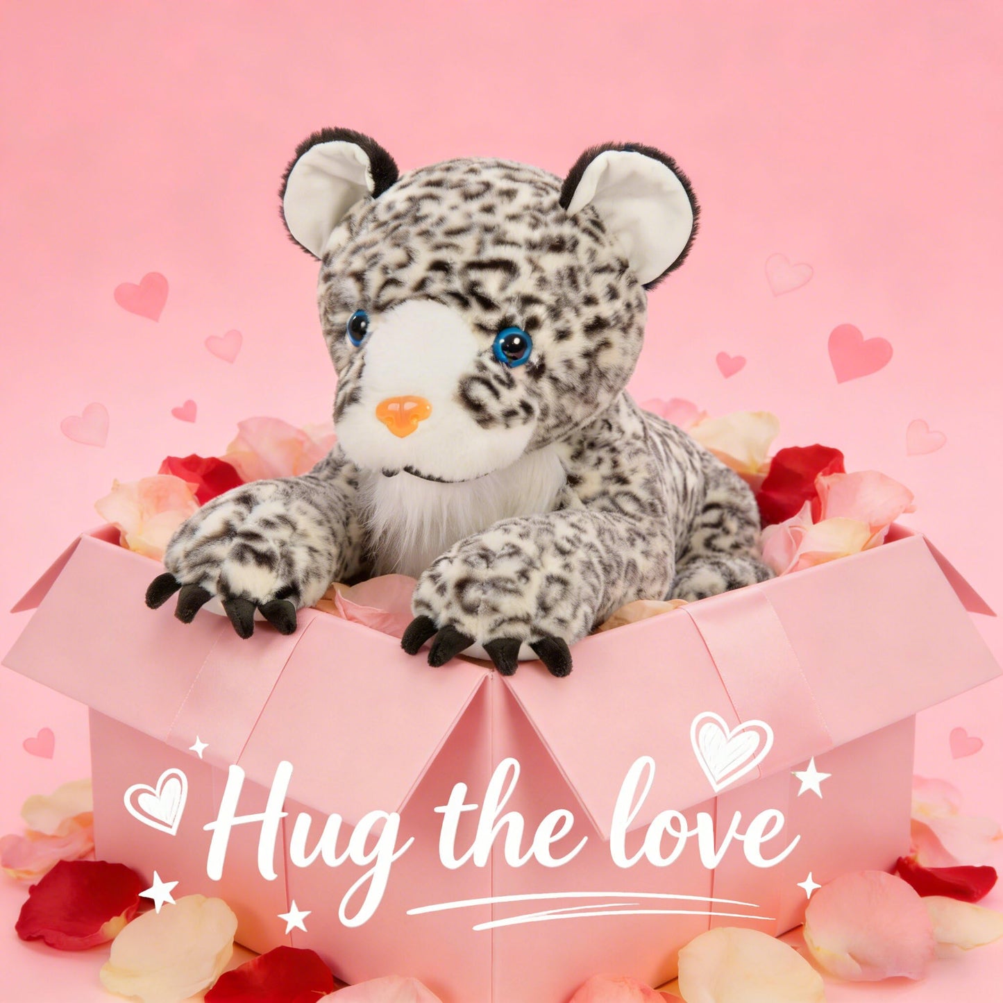 MaoGoLan Giant Realistic Snow Leopard Stuffed Animal – 47” Soft Plush Toy & Pillow