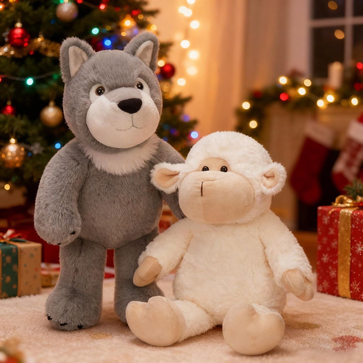 MaoGoLan 22-Inch Big Stuffed Wolf Plush – Soft Cuddle Toy for Kids, Decor & Gifts