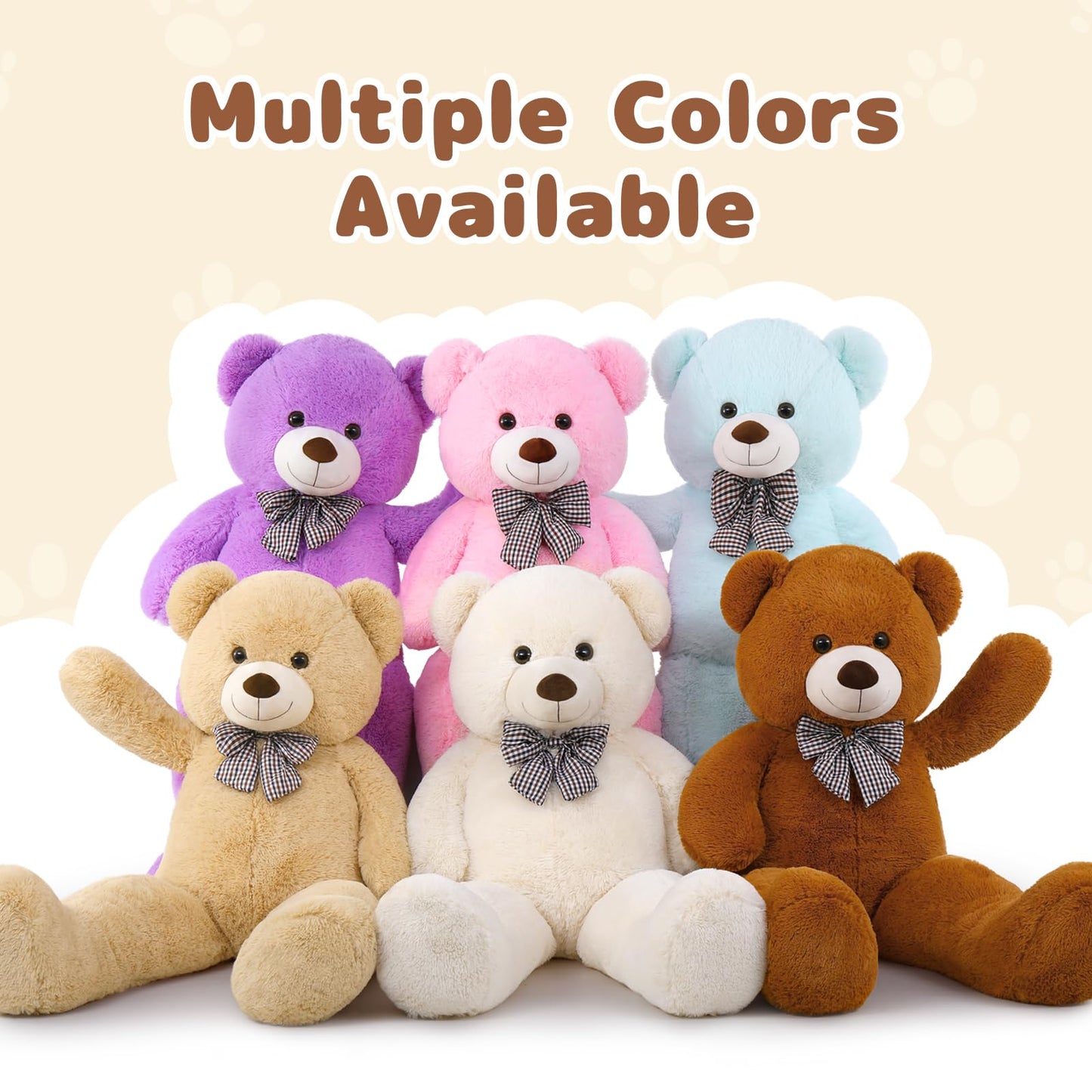MaoGoLan Giant Teddy Bear – 47-Inch Life Size Plush, 4 Feet Big Stuffed Bear