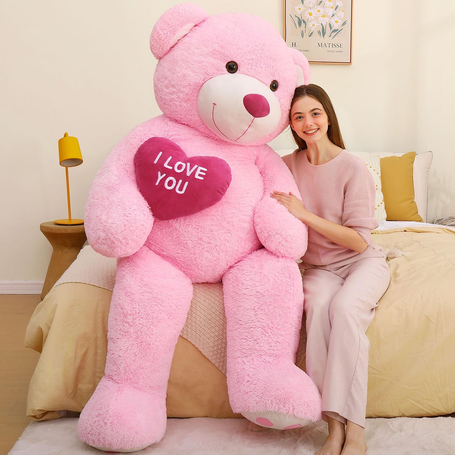 MaoGoLan 6 Ft Giant Teddy Bear – I Love You Red Heart Plush Gift for Valentine’s Day, Anniversary, Birthday