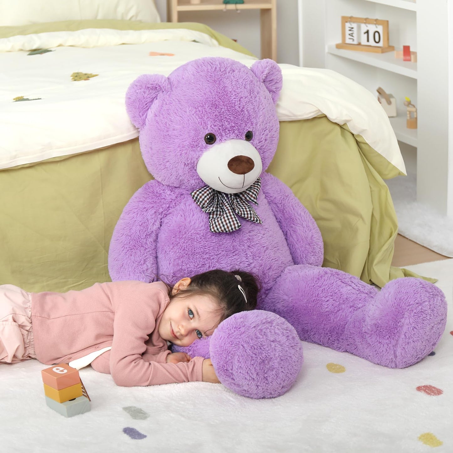 MaoGoLan Giant Teddy Bear 4 Feet – Purple Plush Gift