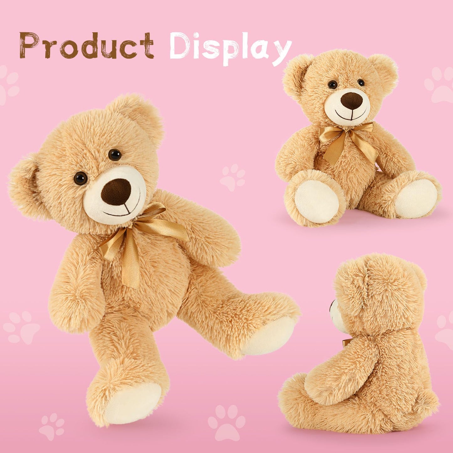 MaoGoLan 7Pcs Bulk Teddy Bears — Soft 13.5-inch Mini Plush for Baby Showers, Weddings & Parties