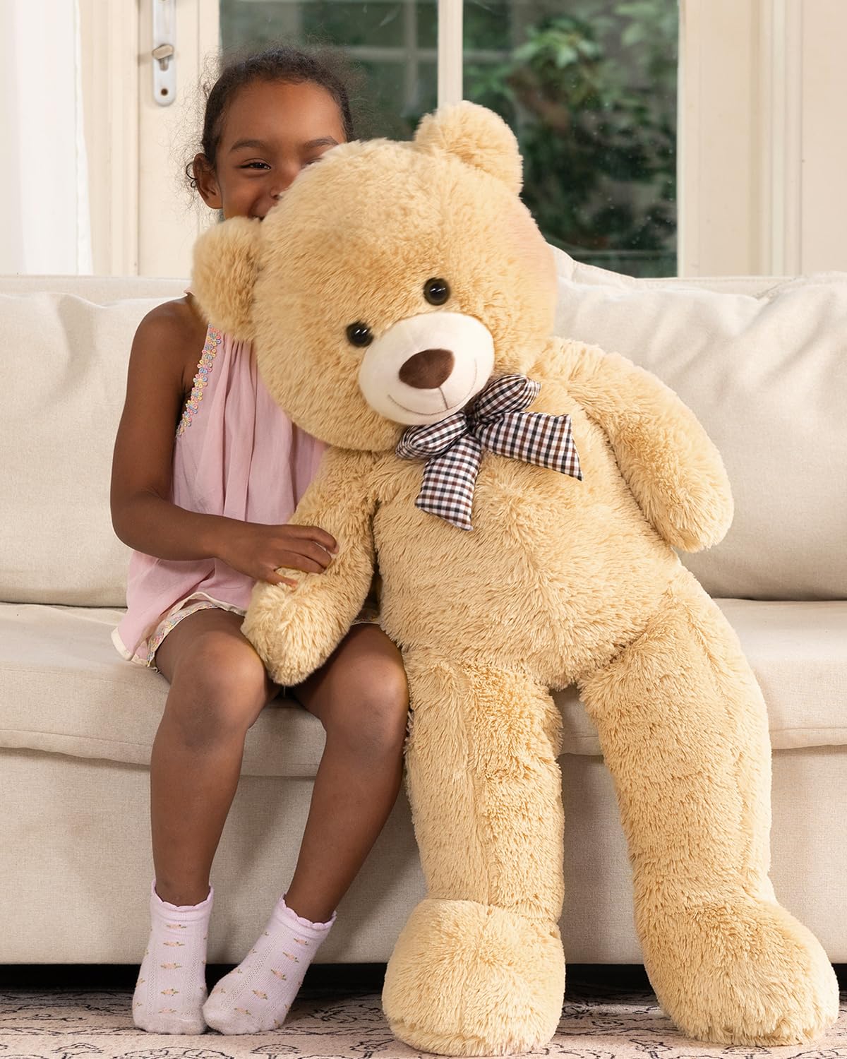 MaoGoLan Giant Teddy Bear Plush Toy - 39-Inch Ultra-Soft Tan Bear for Gifts, Baby Showers & Valentines Day
