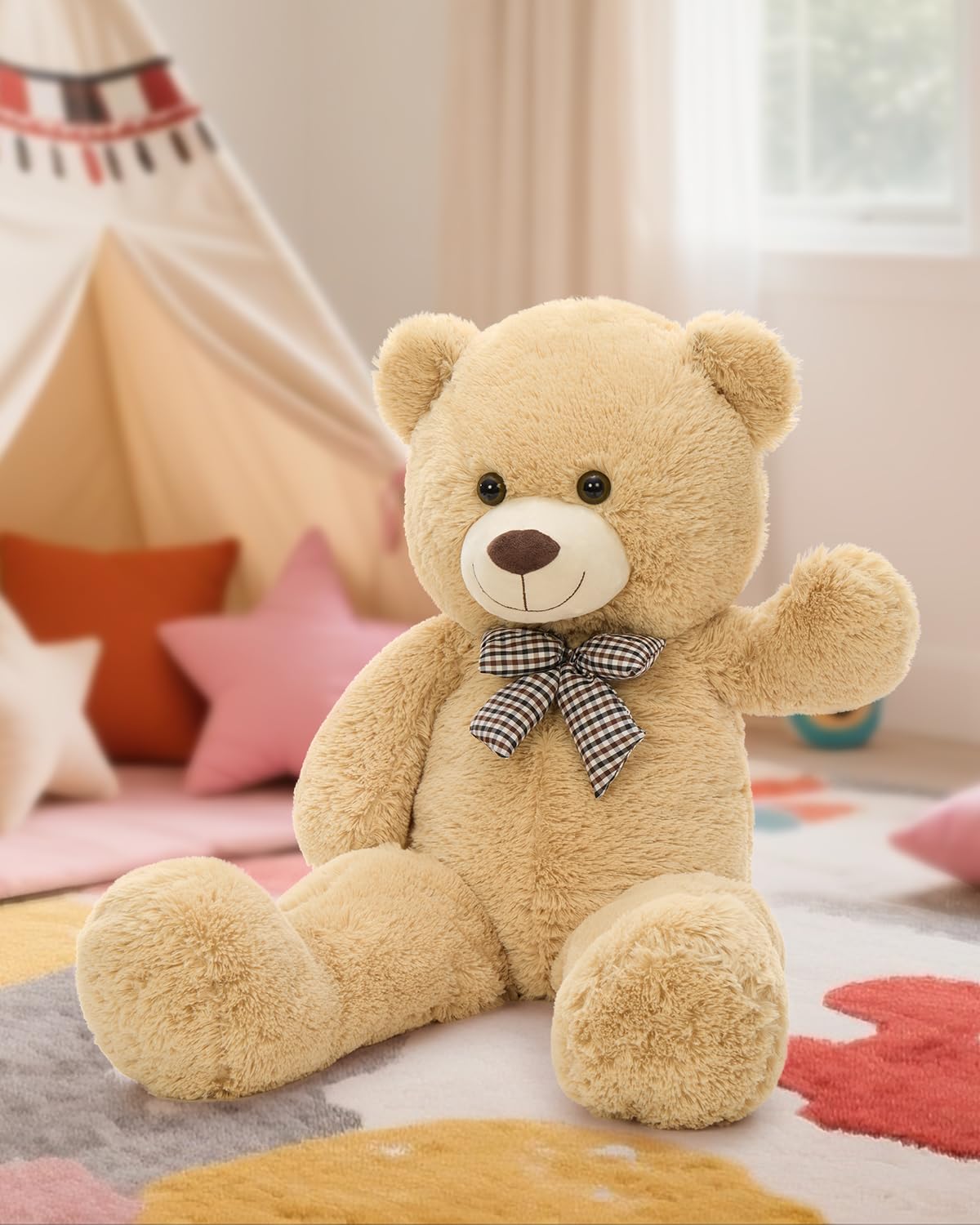 MaoGoLan Giant Teddy Bear Plush Toy - 39-Inch Ultra-Soft Tan Bear for Gifts, Baby Showers & Valentines Day