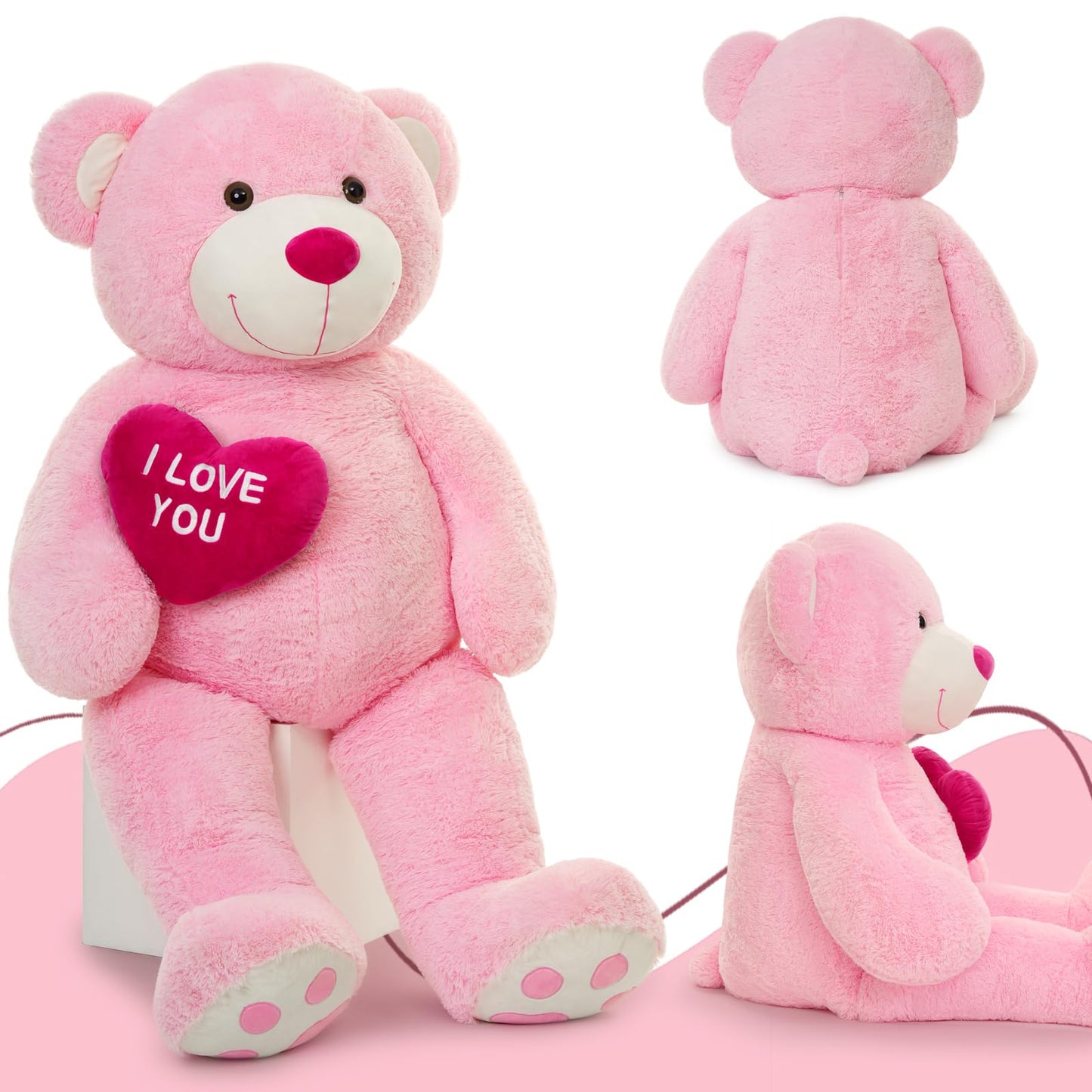 MaoGoLan 6 Ft Giant Teddy Bear – I Love You Red Heart Plush Gift for Valentine’s Day, Anniversary, Birthday