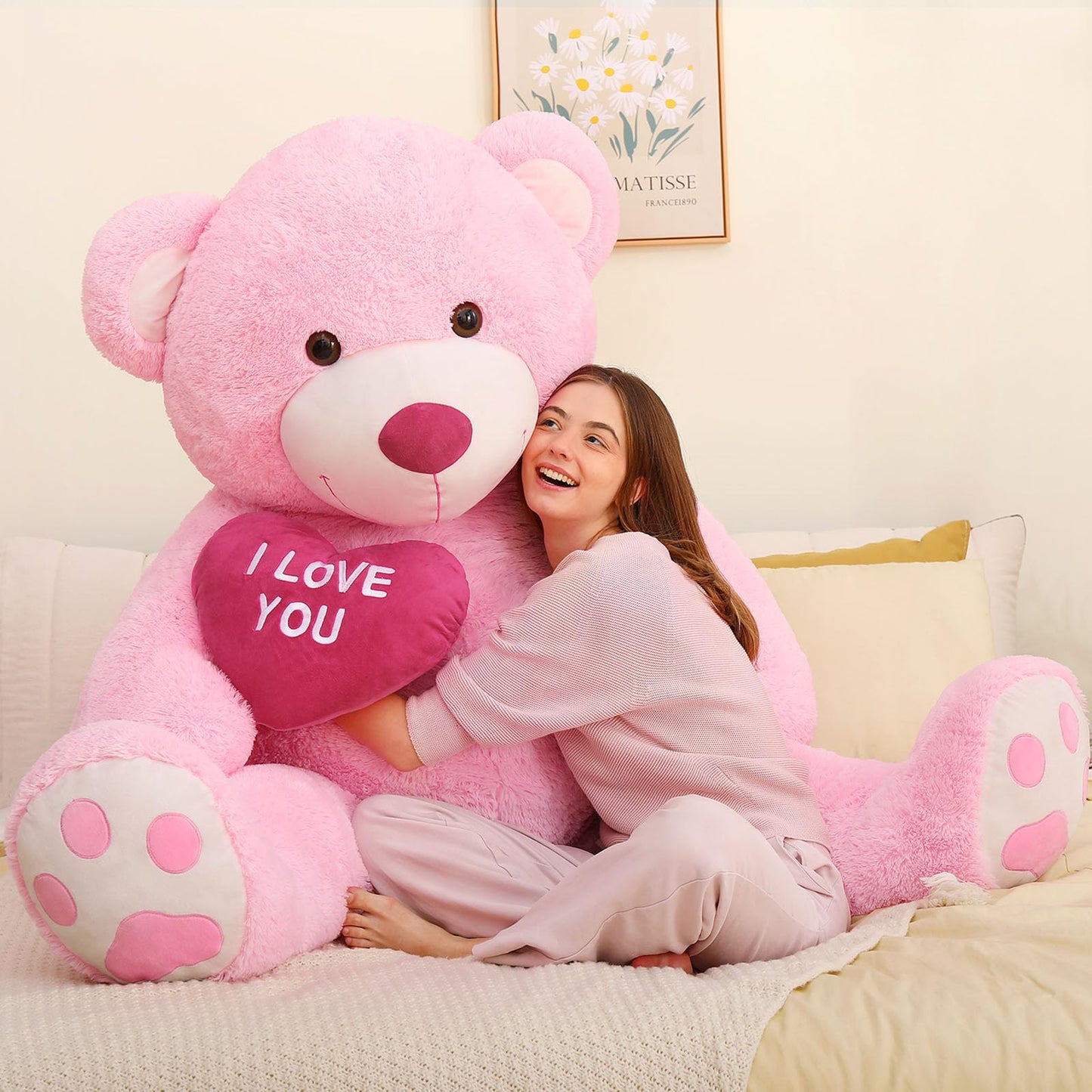 MaoGoLan 6 Ft Giant Teddy Bear – I Love You Red Heart Plush Gift for Valentine’s Day, Anniversary, Birthday
