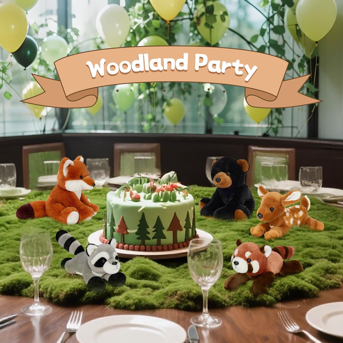 MaoGoLan 5-Pack Soft Woodland Plush Toys — 8-inch Animals for Kids, Parties & Decor
