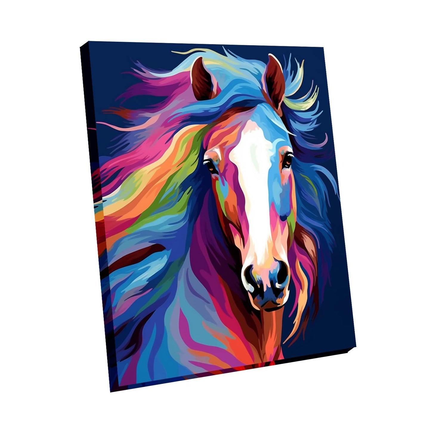Maomaomi Wooden Framed Paint by Numbers Kit – 12x16 Horse Head Pattern for Beginners