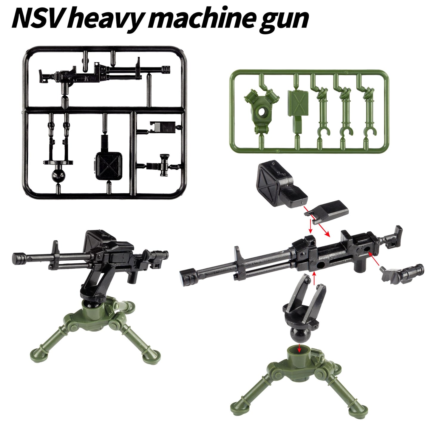 MaozyHomie Heavy Weapon Pack – 5-Model Military Toy Weapons for Battle Blocks, Compatible with Major Brands