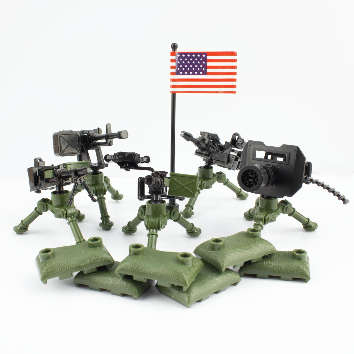 MaozyHomie Heavy Weapon Pack – 5-Model Military Toy Weapons for Battle Blocks, Compatible with Major Brands