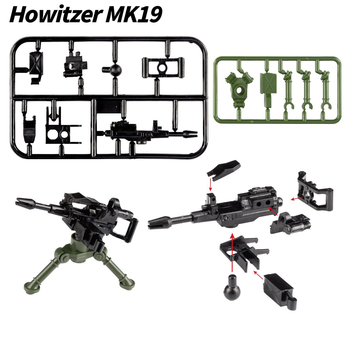 MaozyHomie Heavy Weapon Pack – 5-Model Military Toy Weapons for Battle Blocks, Compatible with Major Brands