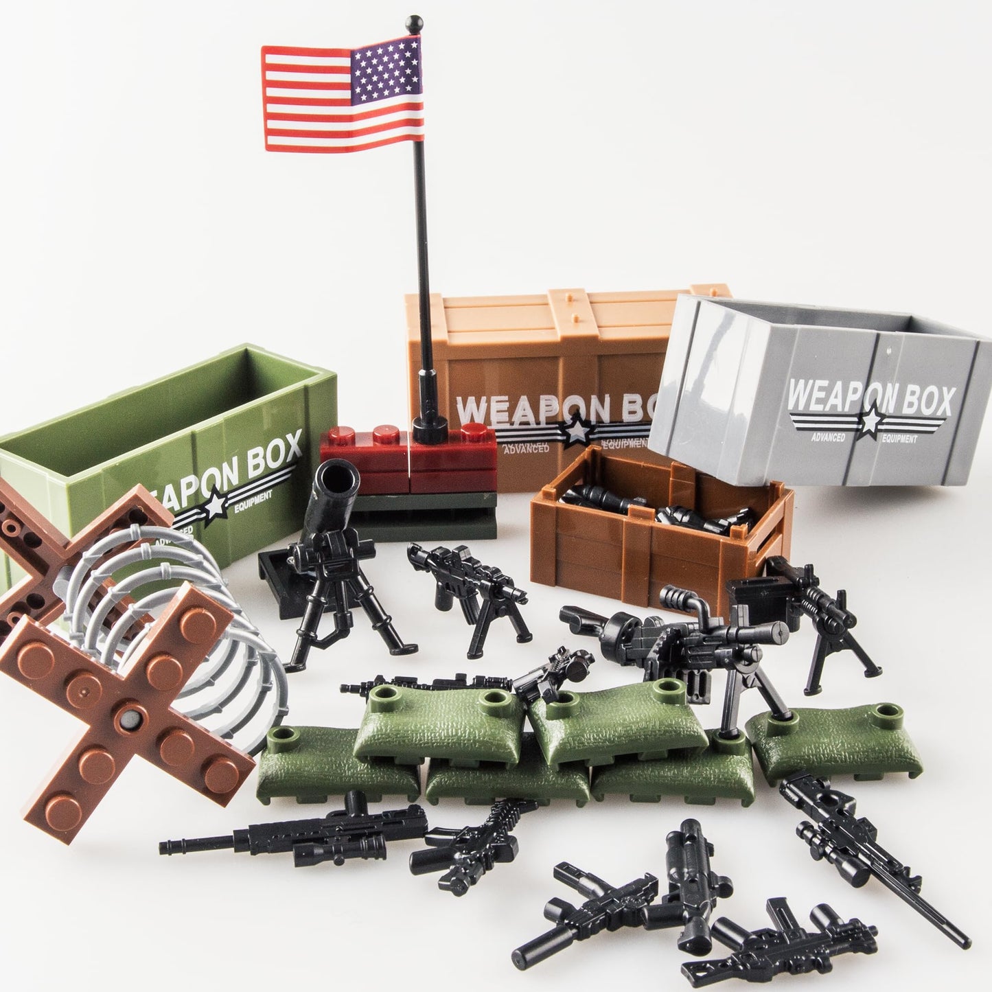MaozyHomie Weapons Pack – Military US Weapons Building Blocks Compatible with Major Brands