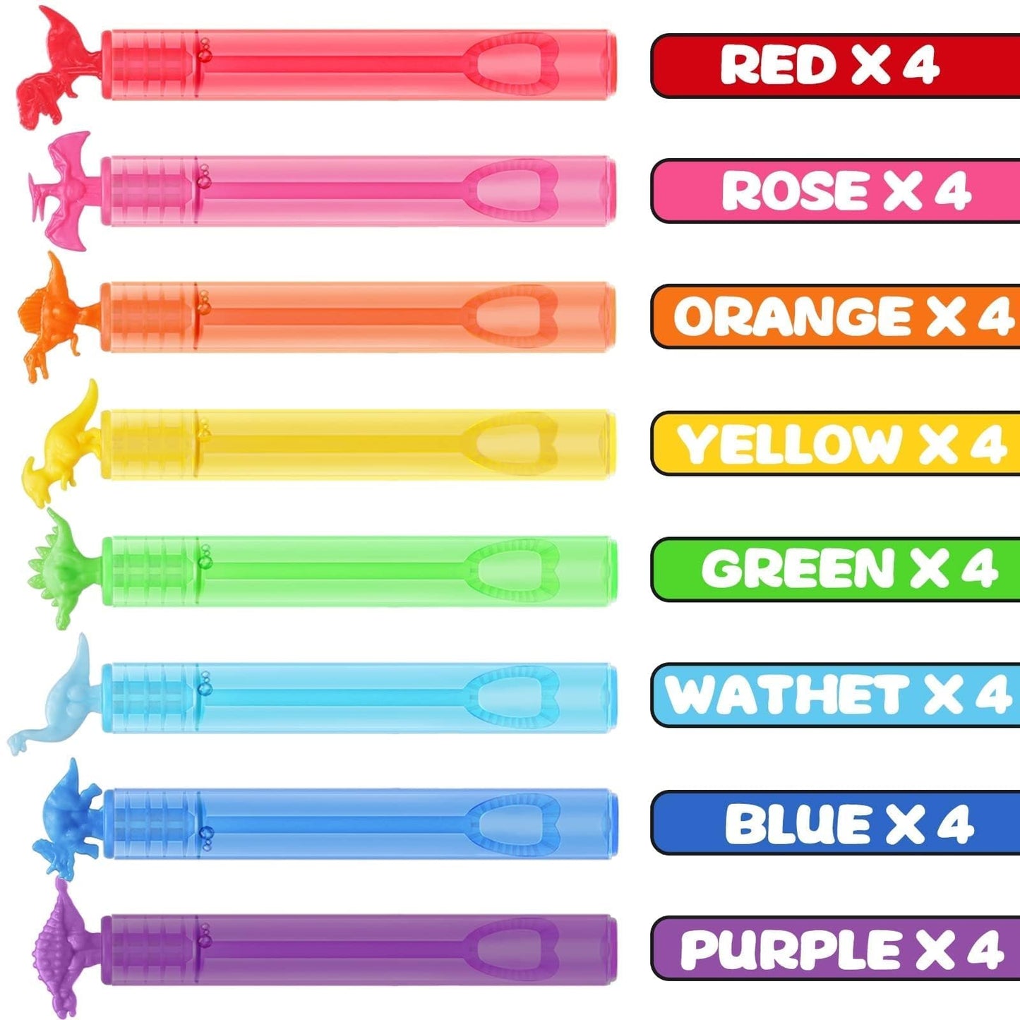 MAPIXO 32-Pack Bubble Party Favors – 8 Dino Mini Wands in Gift Box