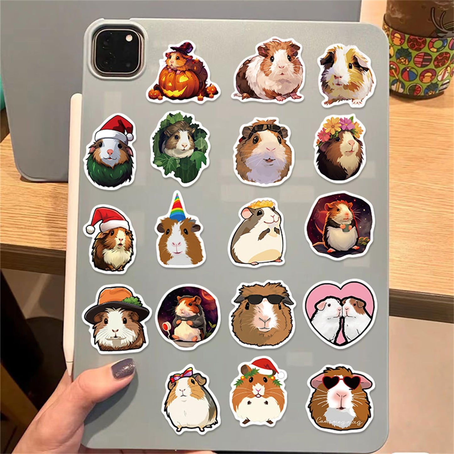 MAQIYI 50pcs Guinea Pig Stickers – Cute Cartoon Cavy Vinyl Decals for Laptops, Water Bottles & Journals