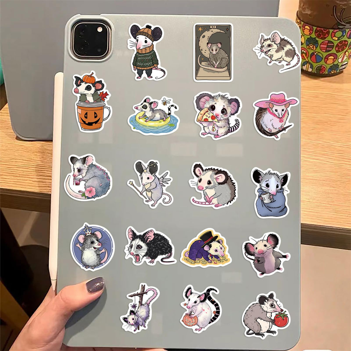 MAQIYI 50Pcs Possum Stickers – Waterproof Vinyl Decals for Laptops, Water Bottles & More