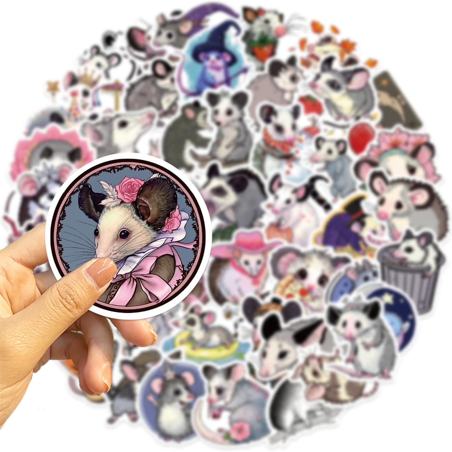 MAQIYI 50Pcs Possum Stickers – Waterproof Vinyl Decals for Laptops, Water Bottles & More