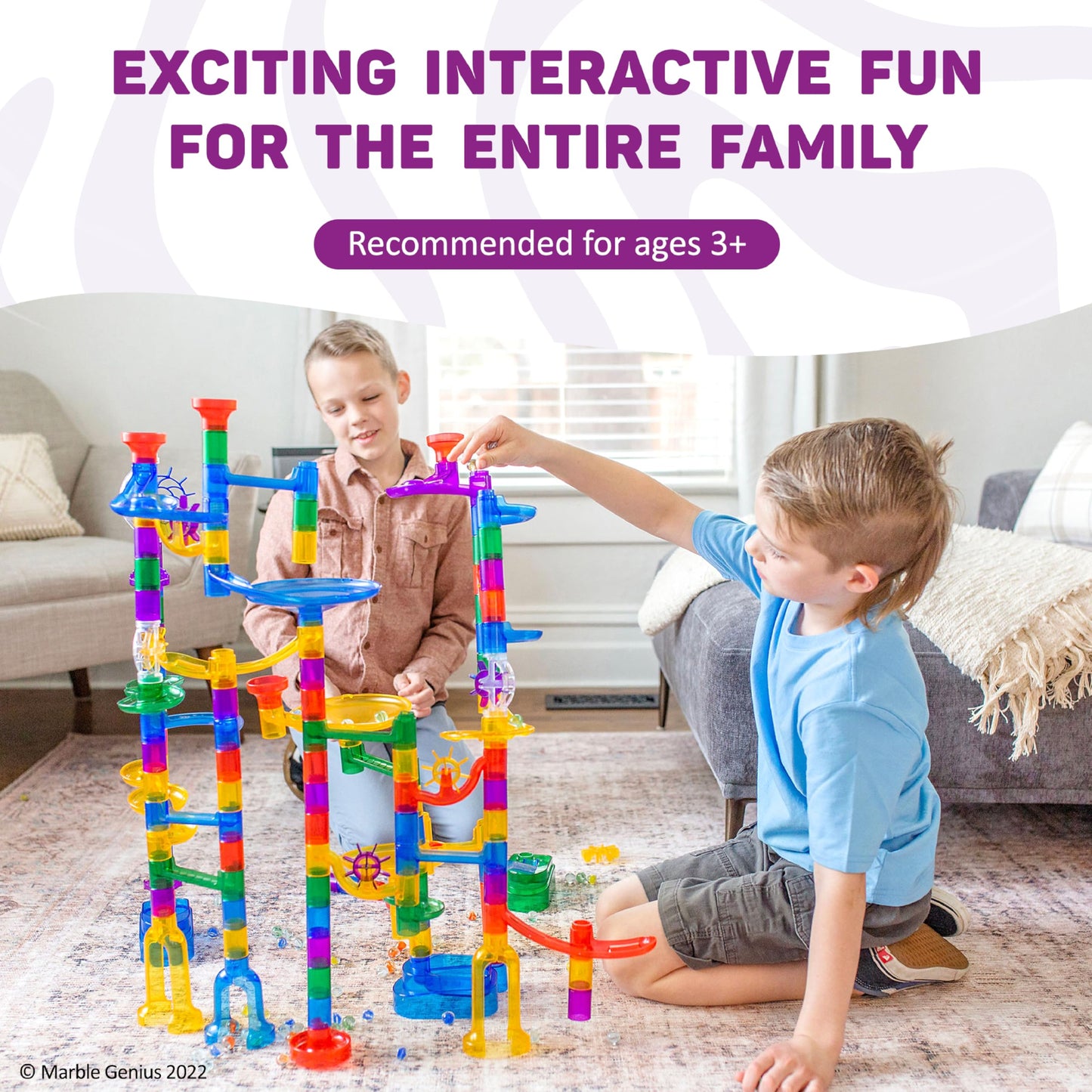 Marble Genius Marble Run Super Set – 150 Translucent Tracks for STEM Play (Ages 4-8)
