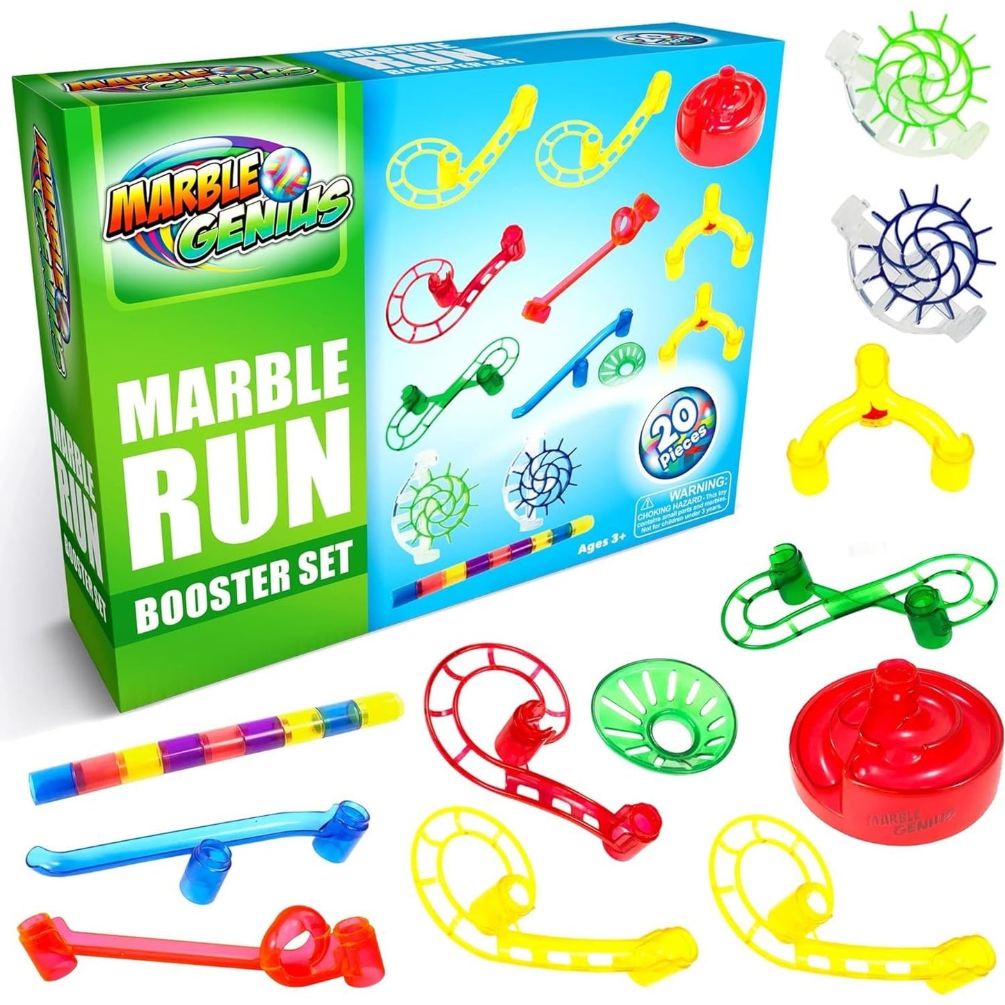 Marble Genius Marble Run Booster Set – 20 Pieces + App Access | Ages 3+