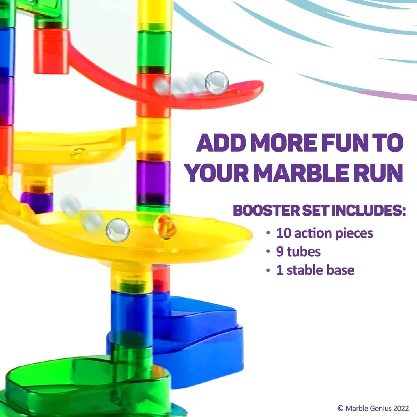 Marble Genius Marble Run Booster Set – 20 Pieces + App Access | Ages 3+