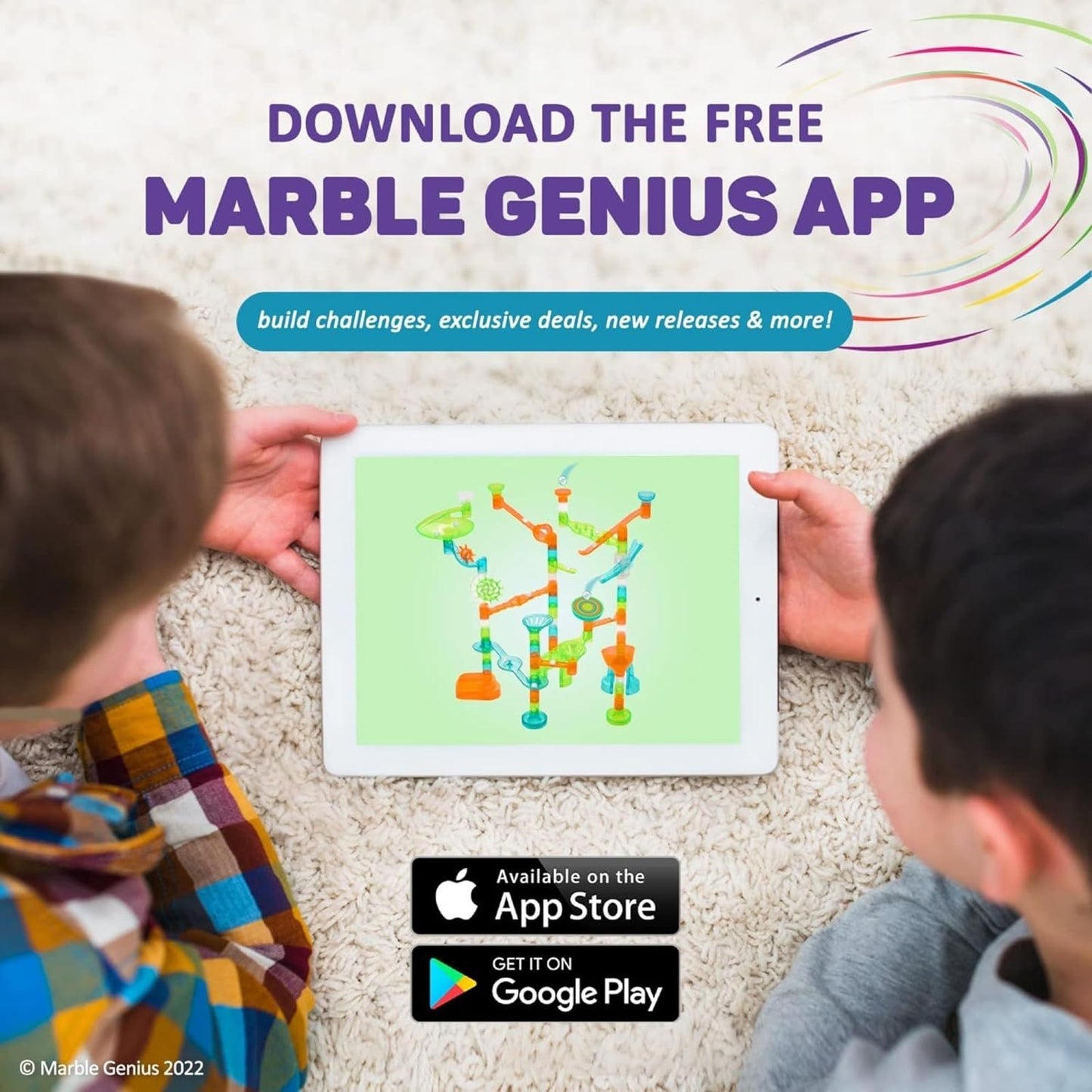 Marble Genius Marble Run Booster Set – 20 Pieces + App Access | Ages 3+