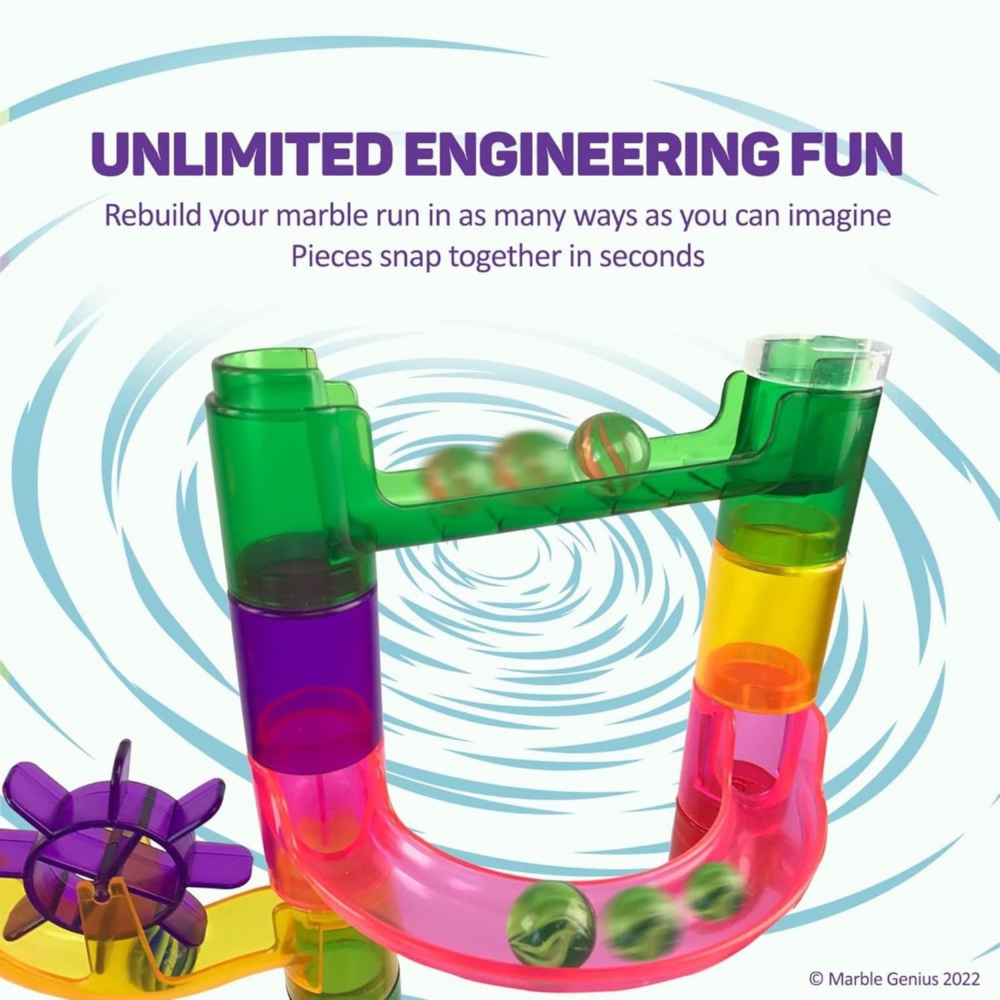 Marble Genius Marble Run Booster Set – 20 Pieces + App Access | Ages 3+