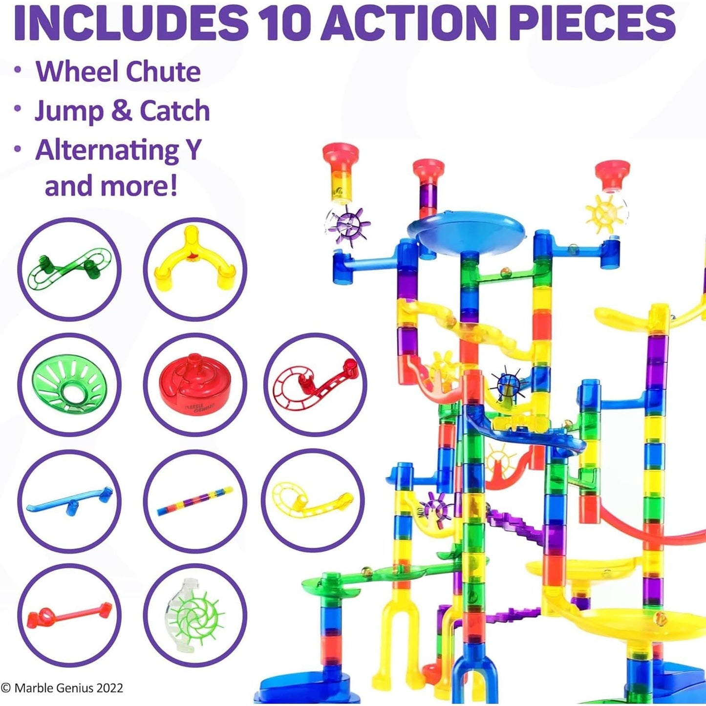 Marble Genius Marble Run Booster Set – 20 Pieces + App Access | Ages 3+