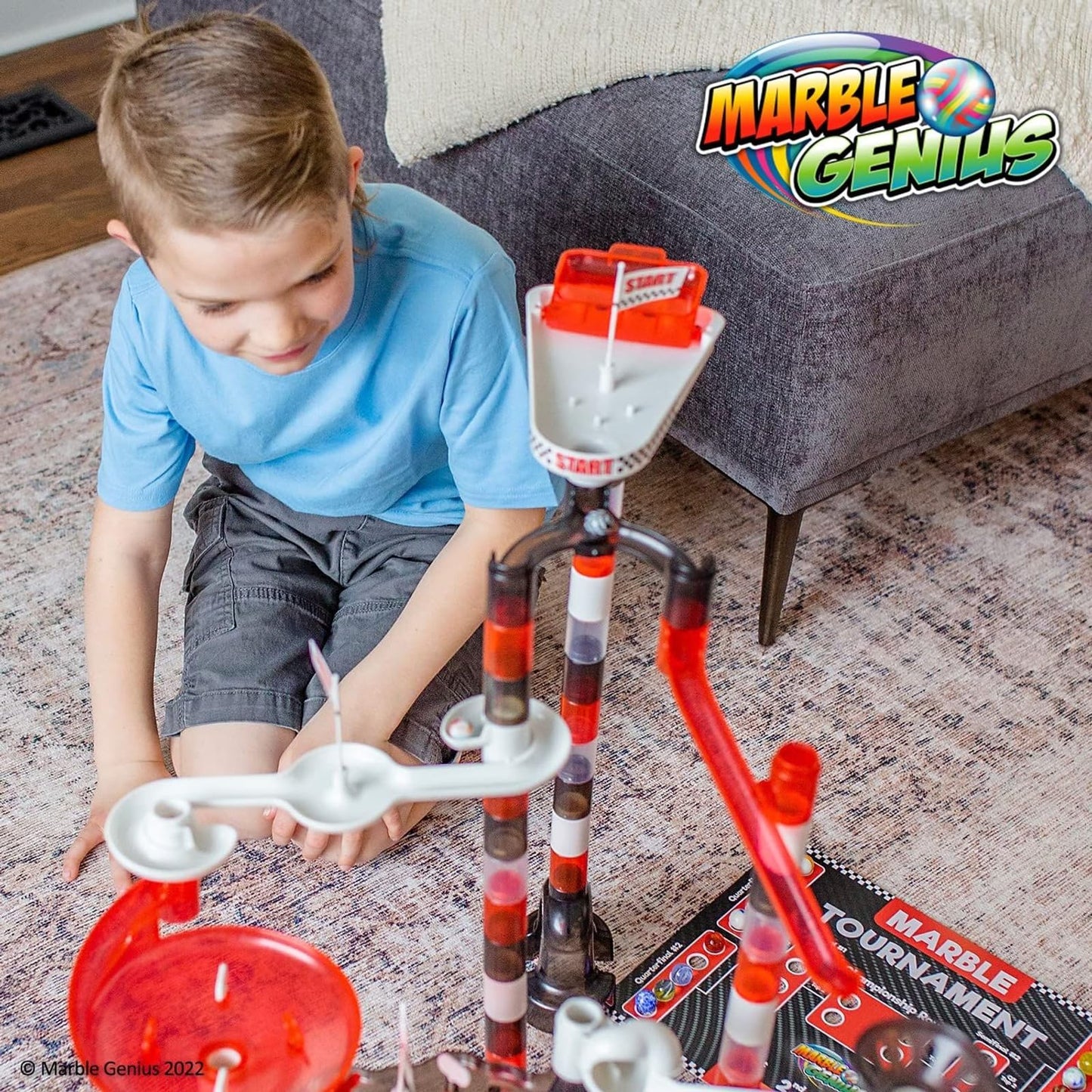 Marble Genius Marble Run Racing Set – 125-Piece STEM Marble Track for Kids