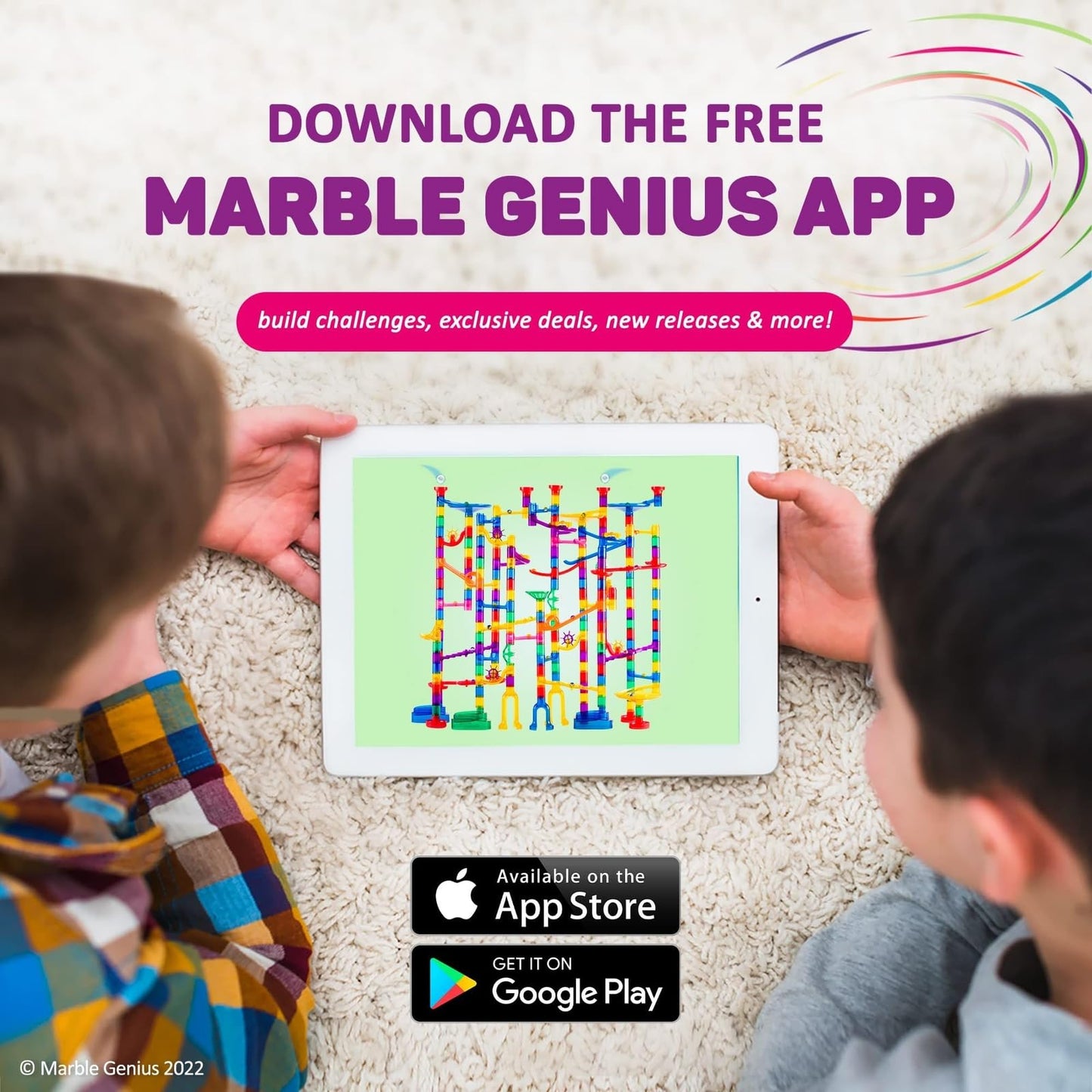 Marble Genius Marble Run Race Track - 300-Piece Glow Extreme STEM Toy for Kids 4+