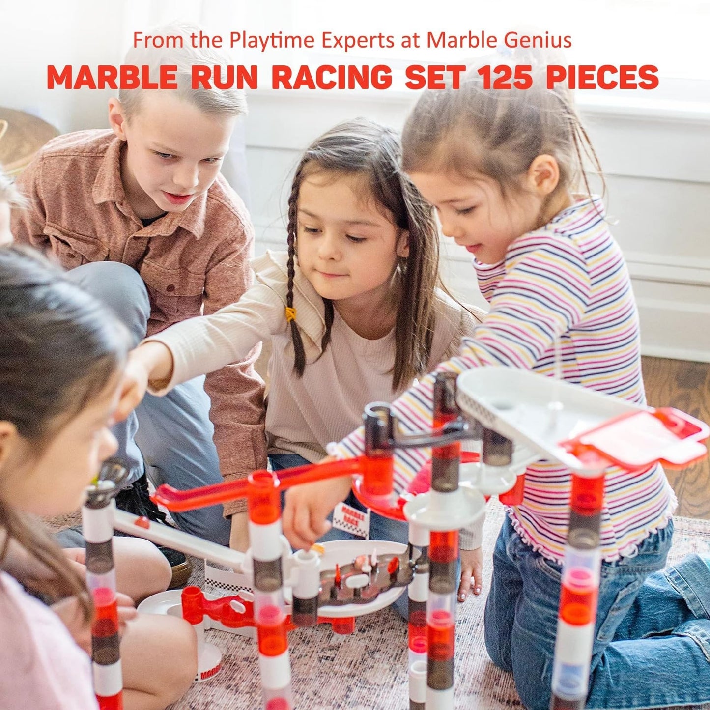 Marble Genius Marble Run Racing Set – 125-Piece STEM Marble Track for Kids