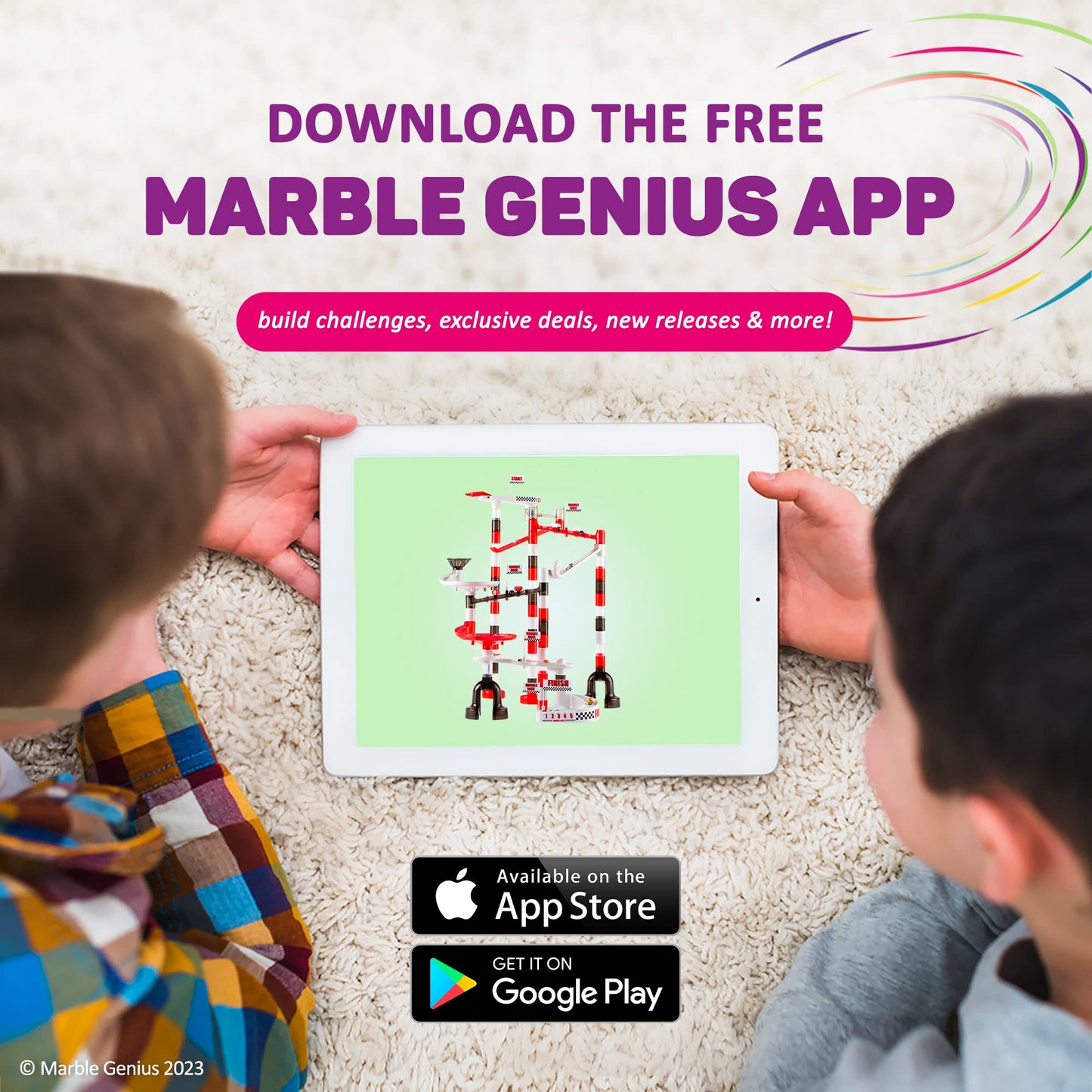 Marble Genius Marble Racing Booster Set – 25 Pieces, 10 Marbles, App Access | Ages 3+