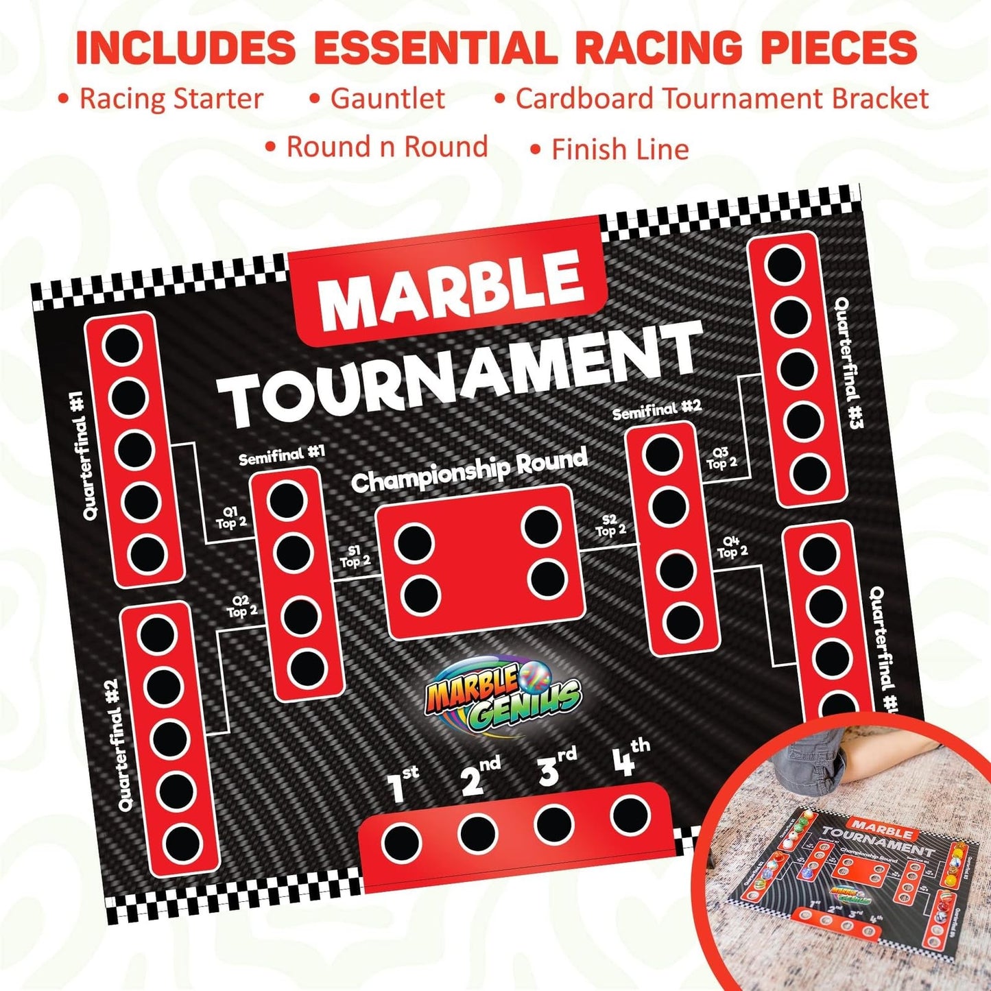Marble Genius Marble Run Racing Set – 125-Piece STEM Marble Track for Kids
