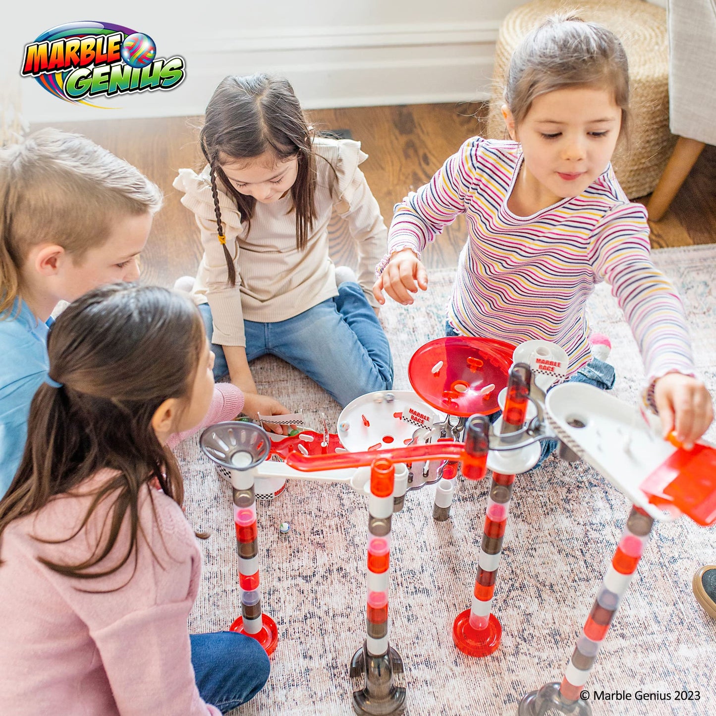Marble Genius Marble Racing Booster Set – 25 Pieces, 10 Marbles, App Access | Ages 3+