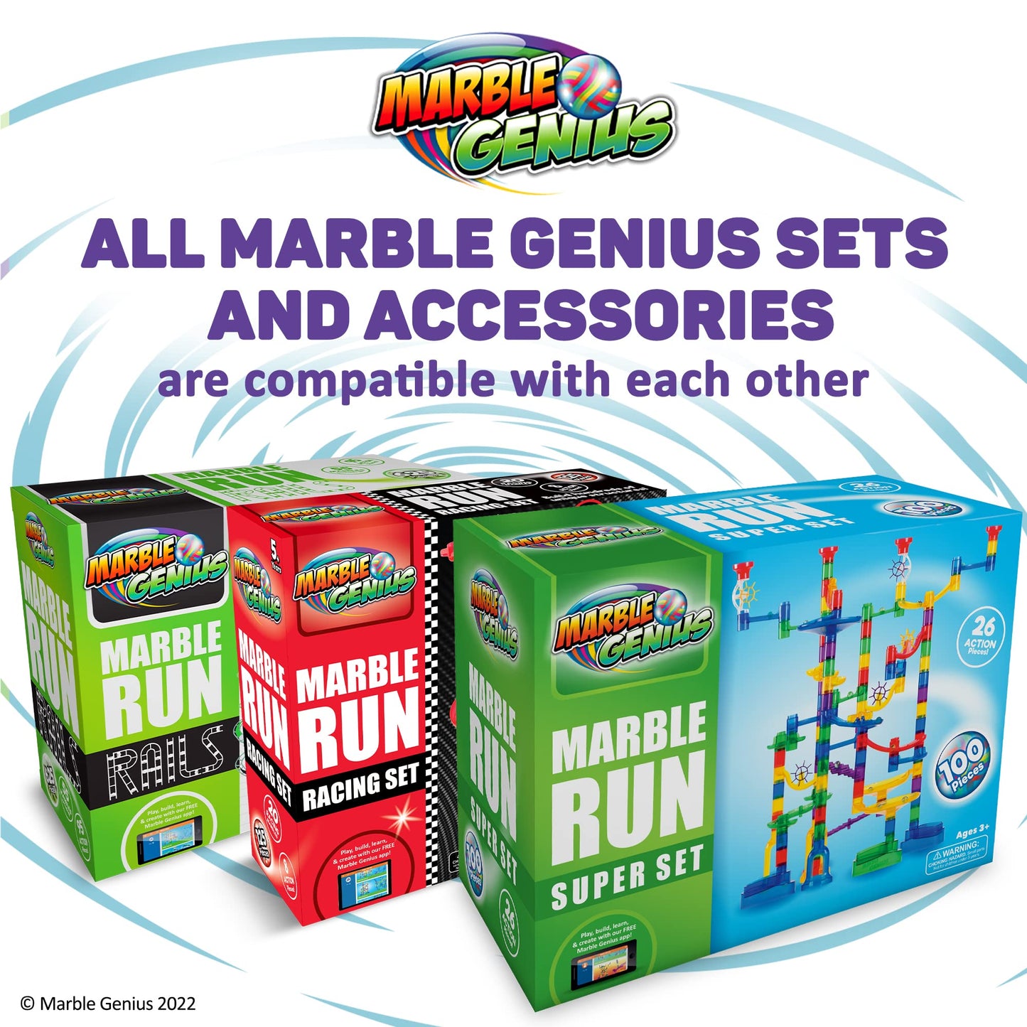 Marble Genius Marble Run Super Set – 150 Translucent Tracks for STEM Play (Ages 4-8)