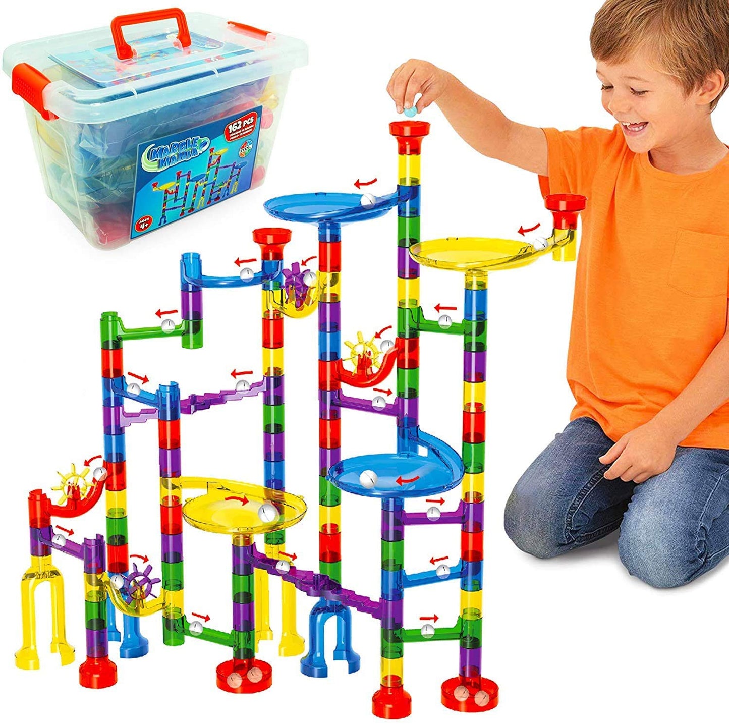 Marble Mania Marble Run – 162 Pieces + Storage Tub | STEM Toy for Ages 4–8