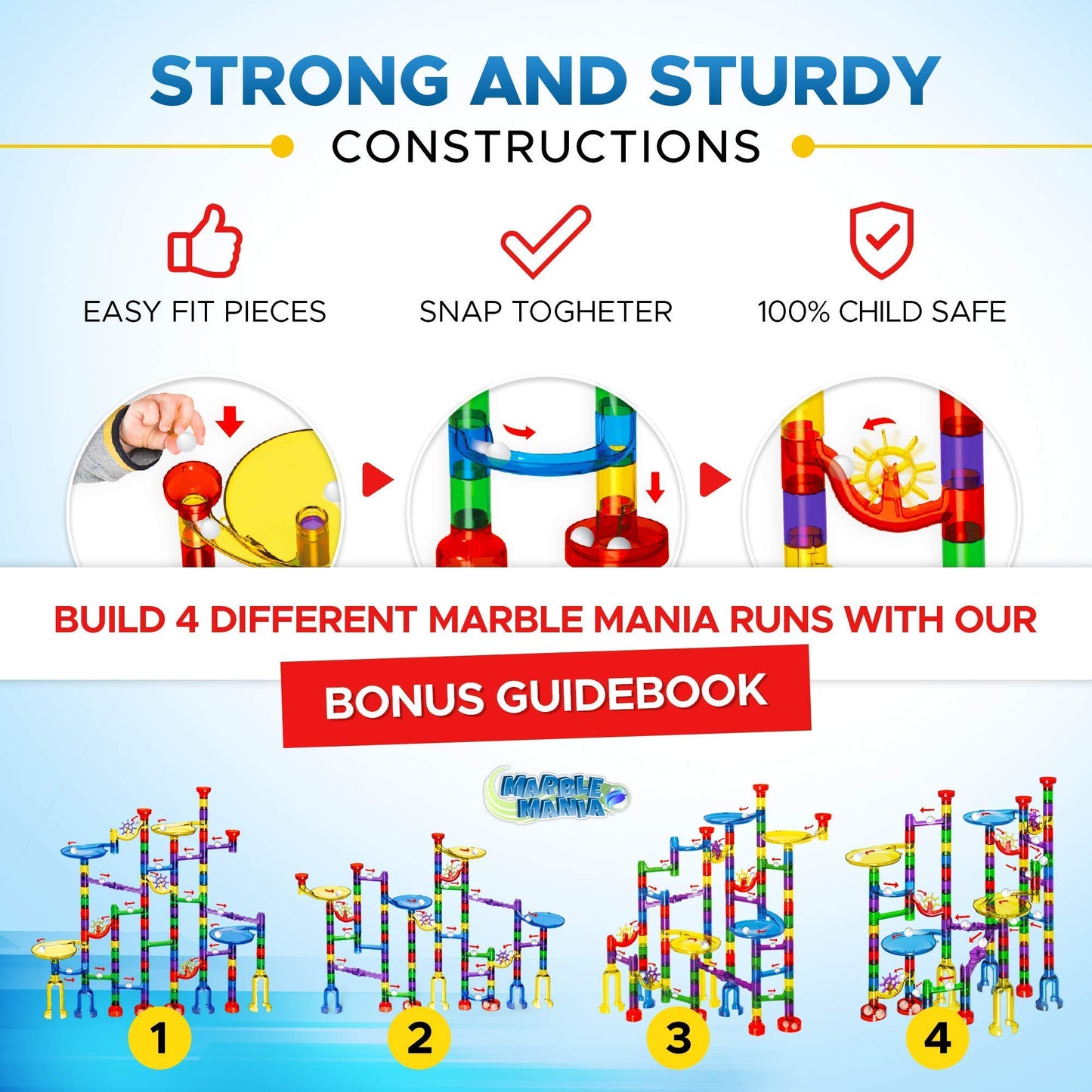 Marble Mania Marble Run – 162 Pieces + Storage Tub | STEM Toy for Ages 4–8