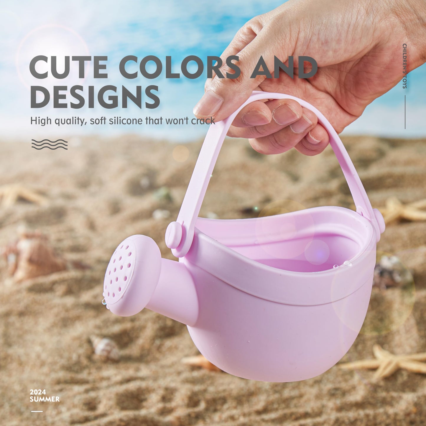 MarcZero 17-Pcs Silicone Beach Toys – Modern Travel-Friendly Baby Beach Set Purple
