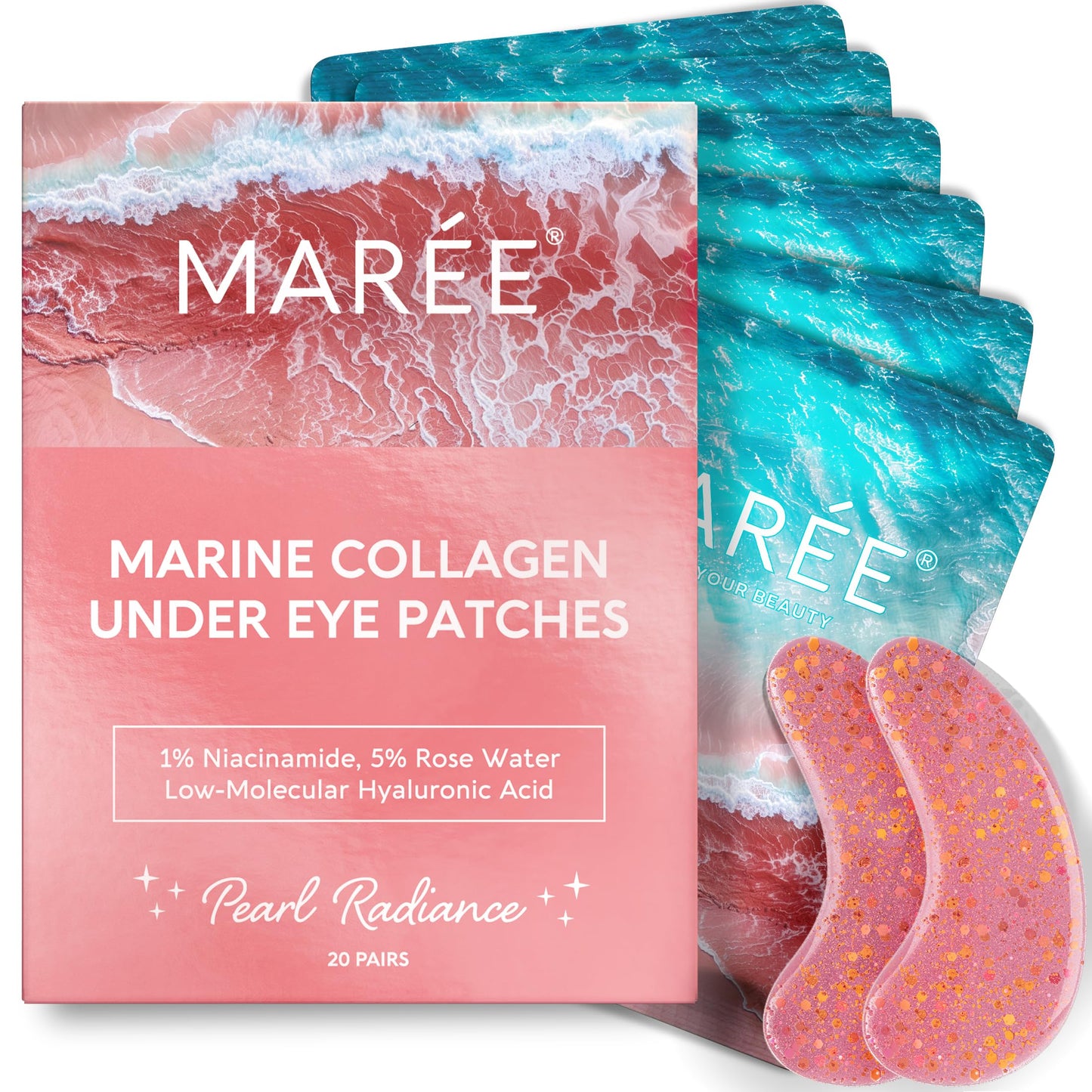 MAREE Pink Eye Gels – Hydrating Under-Eye Patches with Rose Water