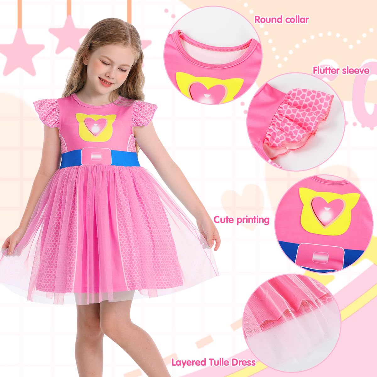 Marendyee Girls Costume Dress – Halloween & Party Cosplay in Tulle Mesh