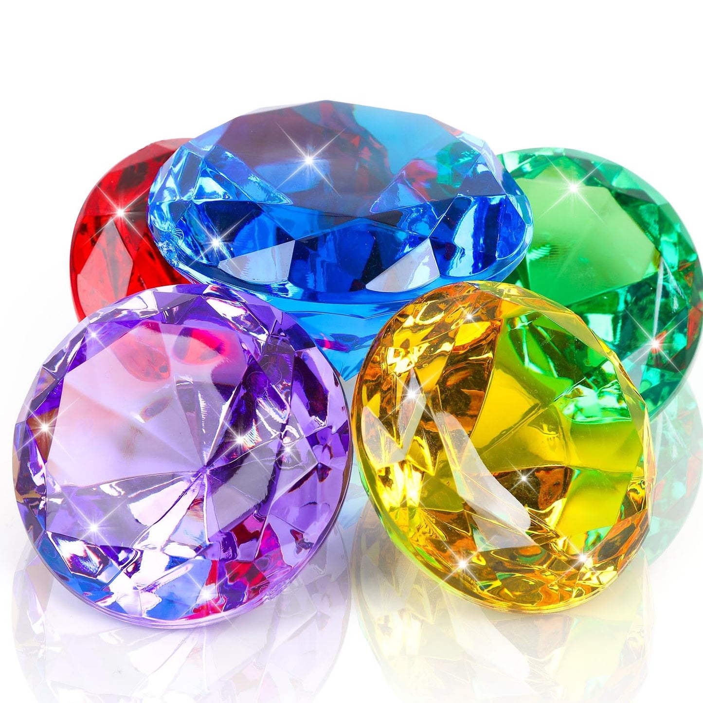 MARFOREVER Extra Large Diving Gem Pool Toys – 60mm Treasure Gems for Summer Fun